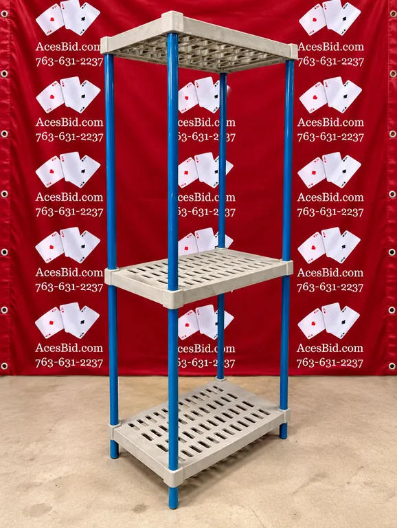 3 Tier Shelving Unit with Plastic Shelves - 30" x 18" x 73"