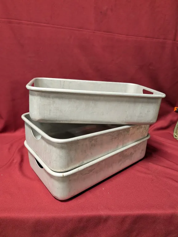 (3) Aluminum Water Pans