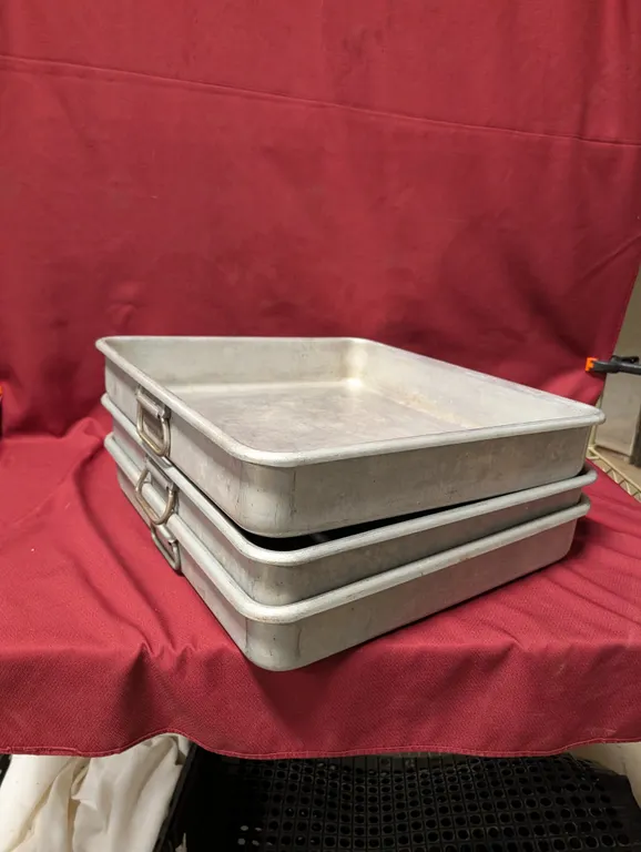 (3) Aluminum Roasting Pans with Handles - 19.5" x 21.5" x 3"