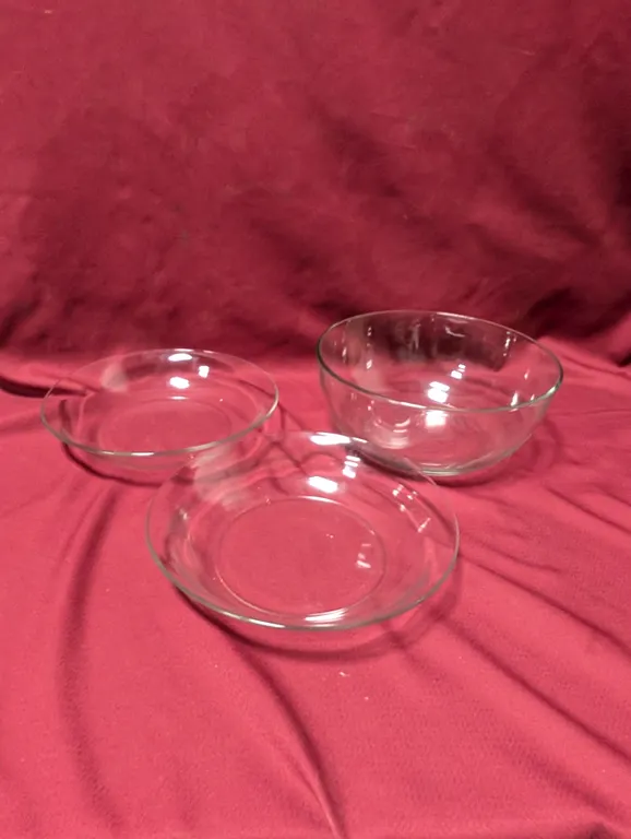 (3) Glass Bowls - Largest is 11" x 5"