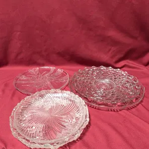 (5) Assorted Glass Condiment Trays - Largest is 15.5" Diameter