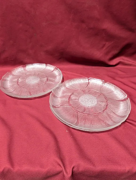 (4) Glass Condiment Trays - 13" Diameter