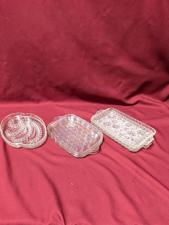 (8) Glass Appetizer Trays - Largest is 11" x 6"