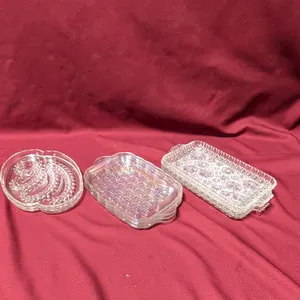(8) Glass Appetizer Trays - Largest is 11" x 6"