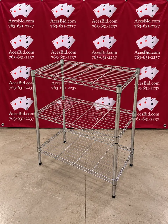 3 Tier Chrome Shelving Unit - 24" x 13.5" x 30"