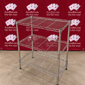 3 Tier Chrome Shelving Unit - 24" x 13.5" x 30"