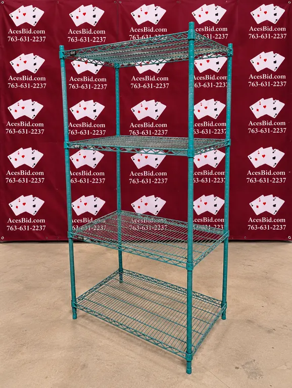 4 Tier Epoxy Coated Shelving Unit - 24" x 36" x 74"