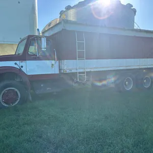 1979 IH F1954 Diesel Grain truck, tandem axle screw w/power divider, DT466 engine, 131,708 miles, 21’ steel grain box, roll tarp, battery disconnect, 