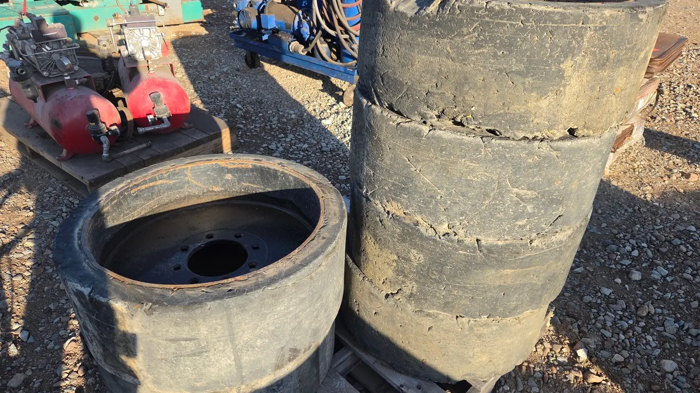 (6) Solid Rubber Tires W/ Rims