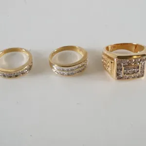 Lot of (3) 14k Yellow Gold Rings w/Diamonds