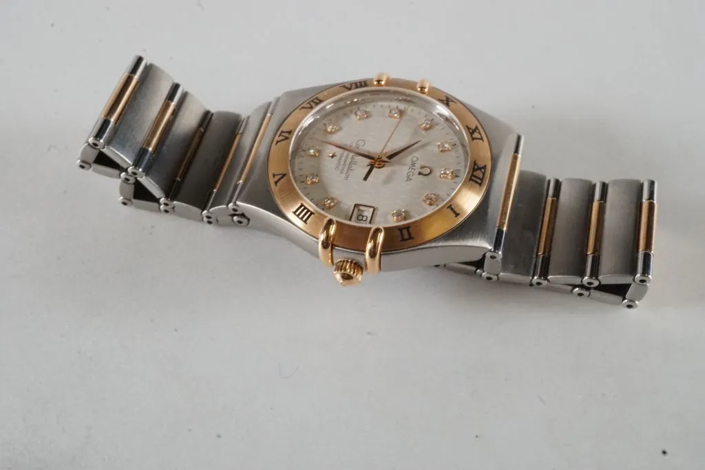 18k Rose Gold & Stainless Steel Omega Watch w/18k Rose Gold & Stainless Steel Band