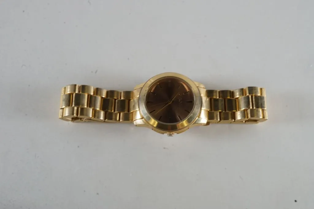 Yellow Metal Deauville Watch w/Yellow Metal Band