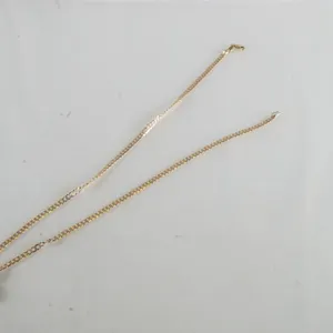 14k Yellow Gold Necklace w/14k Yellow Gold Pendant w/Clear Stones