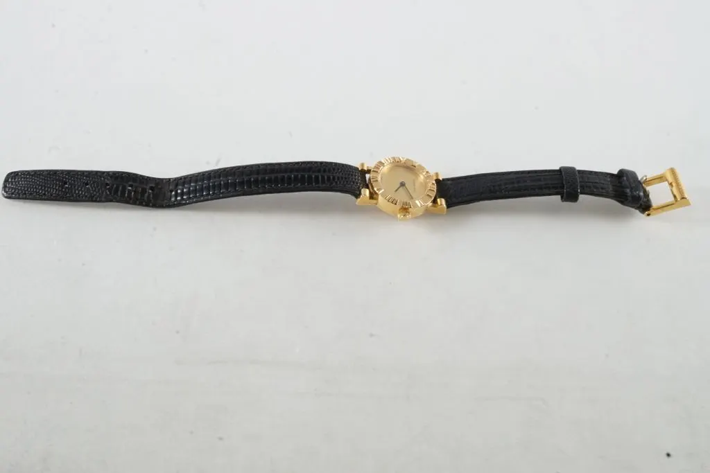 18k Yellow Gold Tiffany & Co. Watch w/Black Band