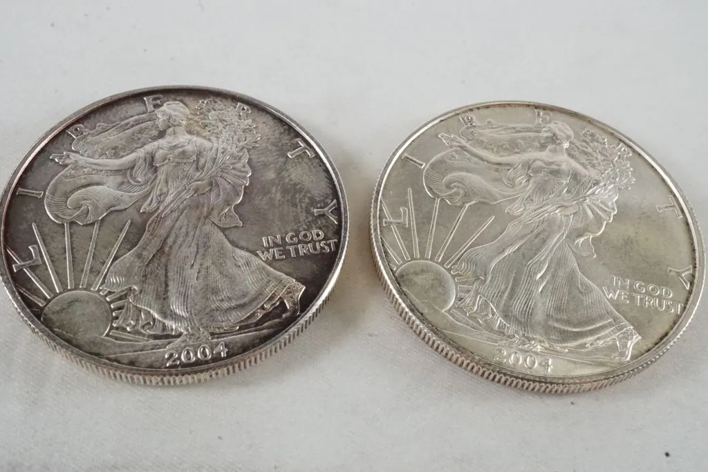 Lot of (2) 2004 Silver American Eagles