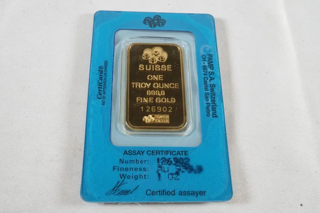 Suisse 1 Troy Ounce Gold Bar