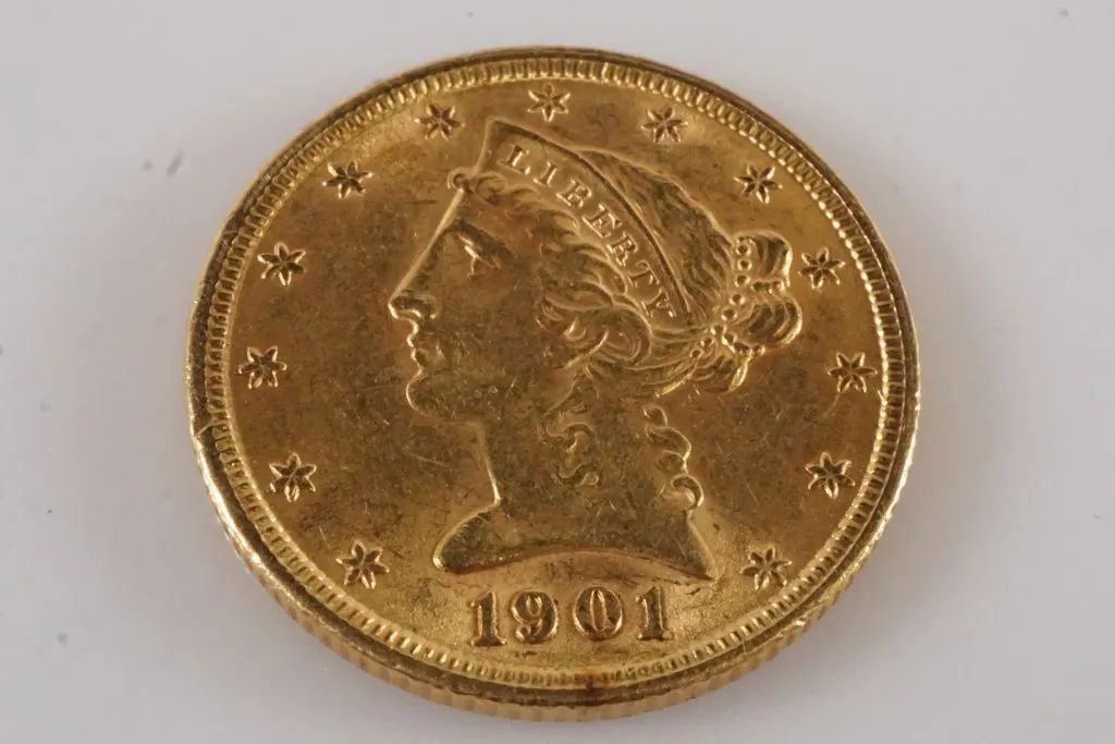 1901 $5 Gold Half Eagle