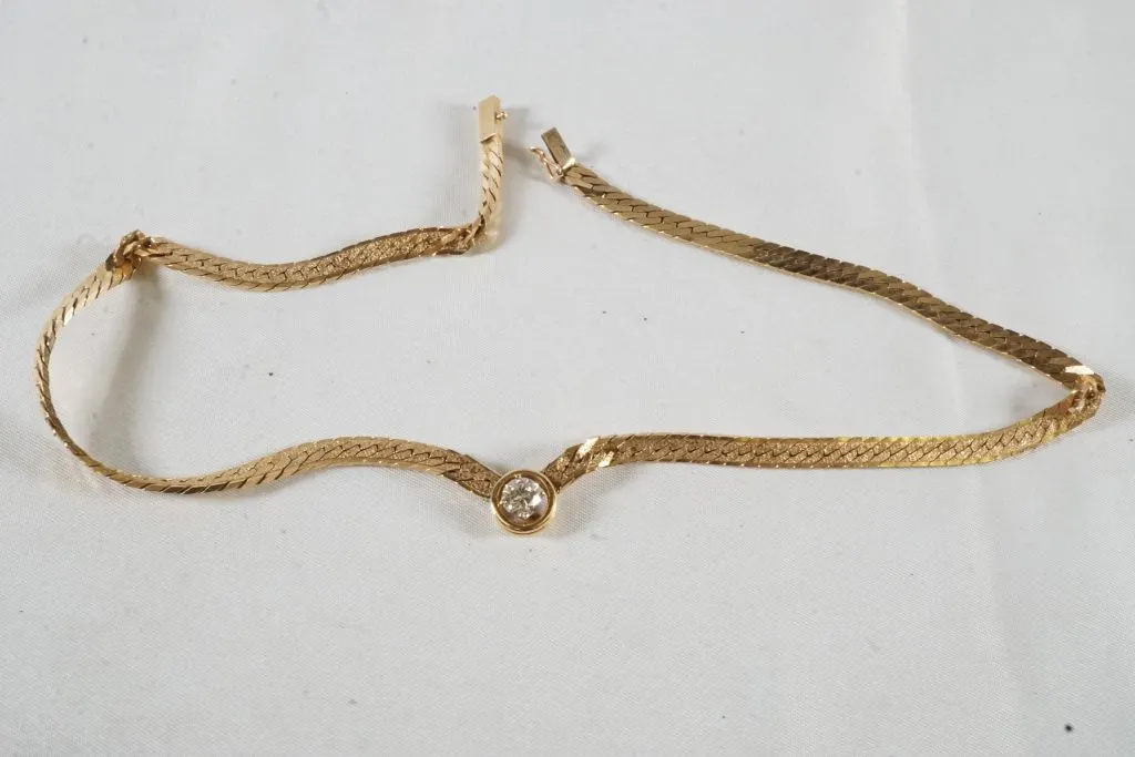 14k Yellow Gold Necklace w/Diamond