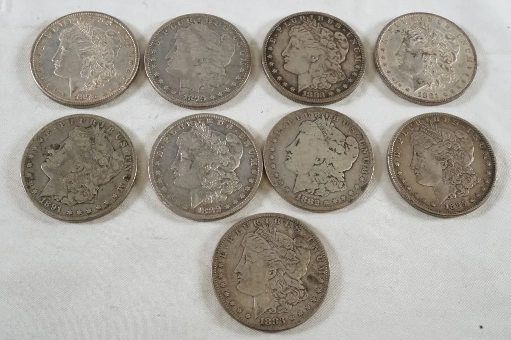 Lot of (9) Morgan Silver Dollars