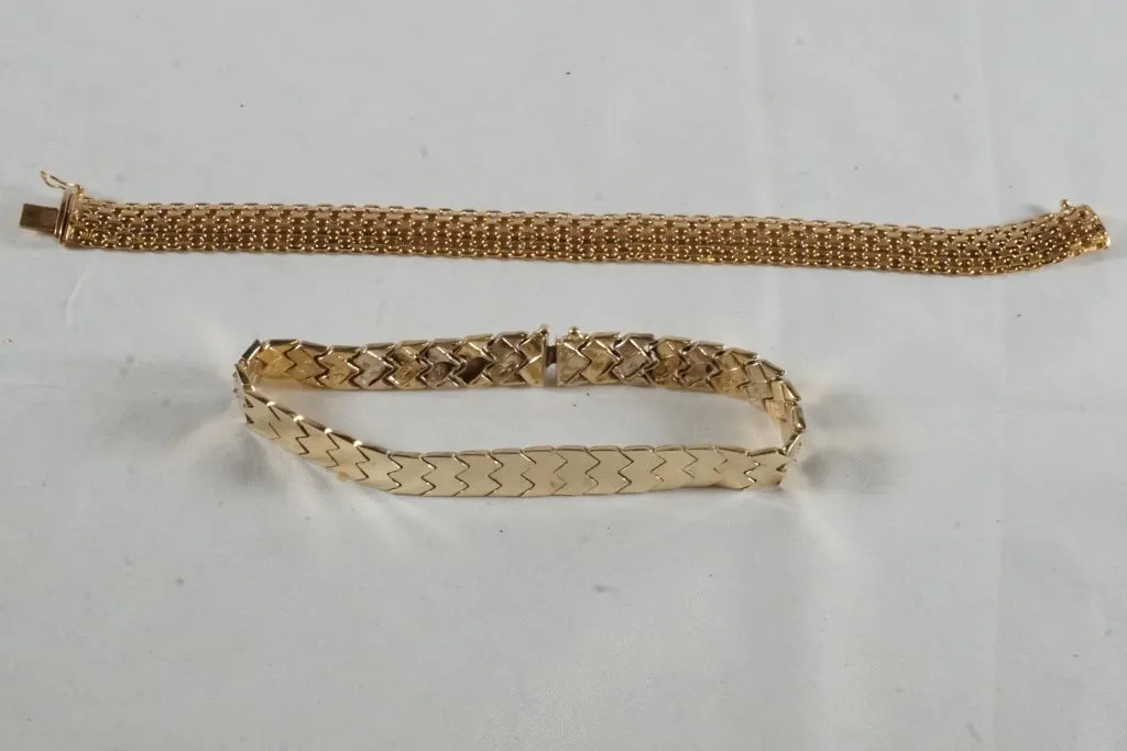 Lot of (2) 14k Yellow Gold Bracelets