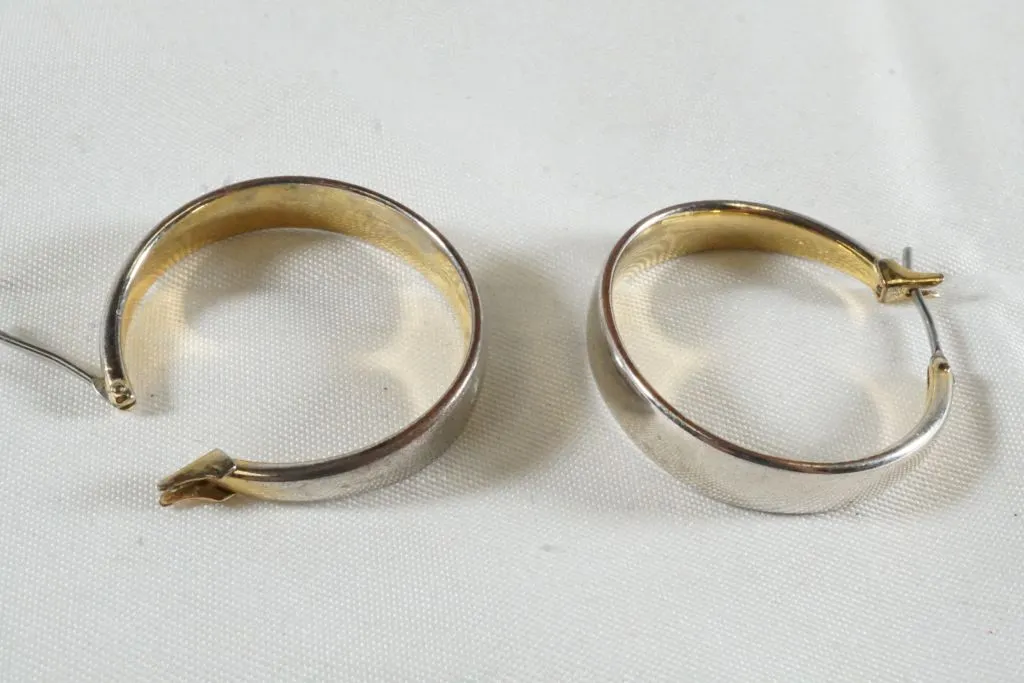 Set of White Metal Earrings