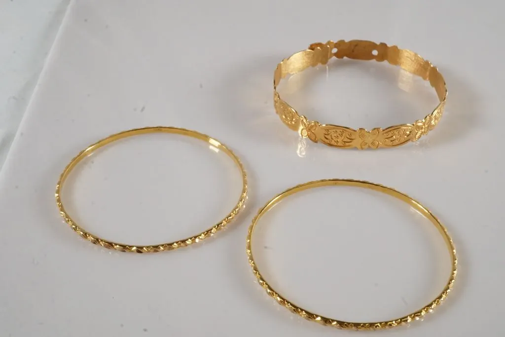Lot of (3) 14k Yellow Gold Bracelets