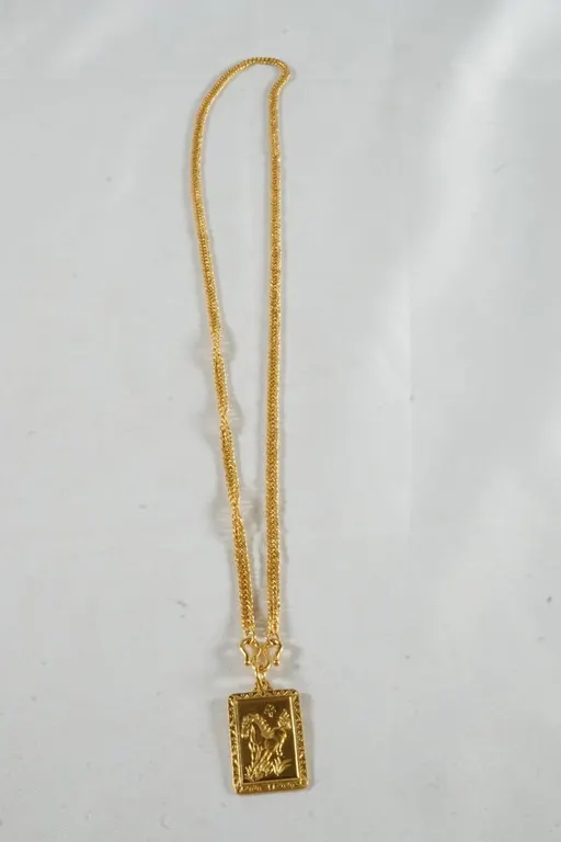 22k Yellow Gold Necklace w/22k Yellow Gold Pendant