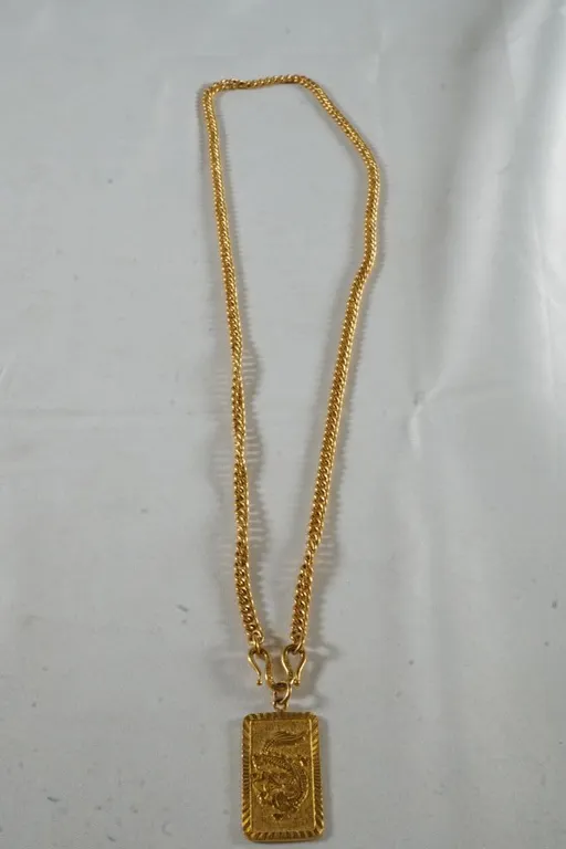 22k Yellow Gold Necklace w/22k Yellow Gold Pendant
