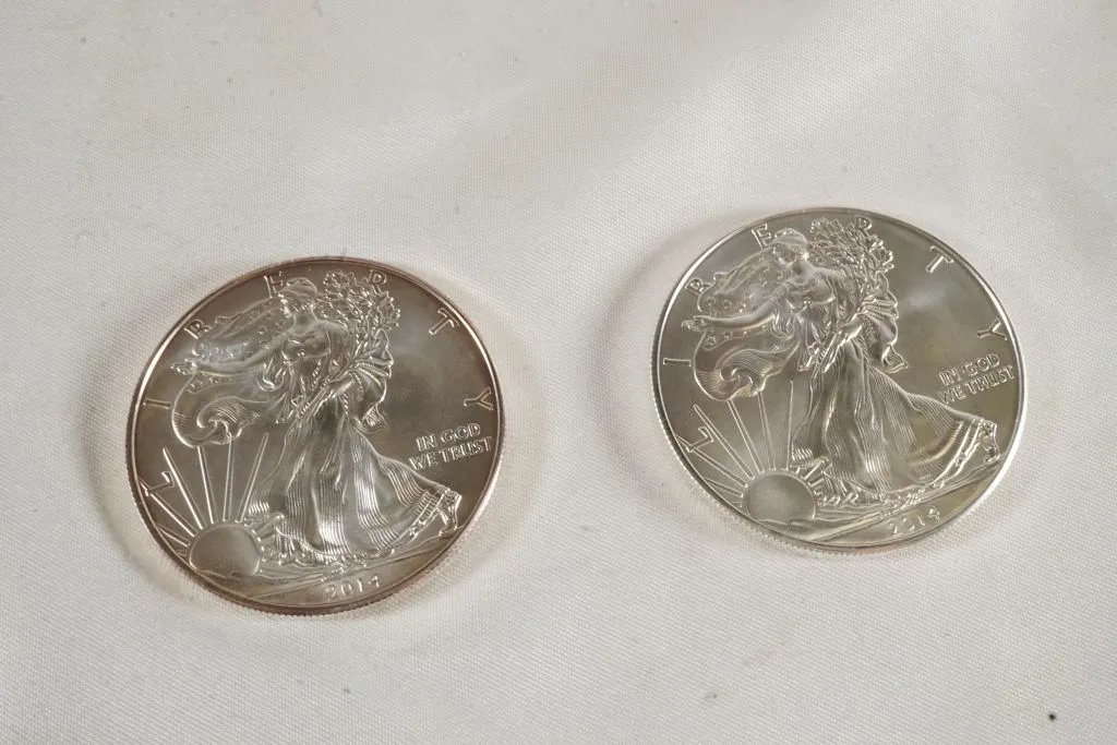 Lot of (2) 2014 Silver American Eagles