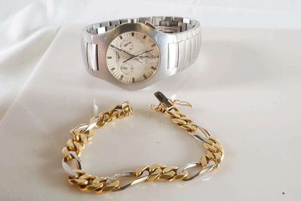 Lot of (1) Longines Watch & (1) Two Tone Bracelet