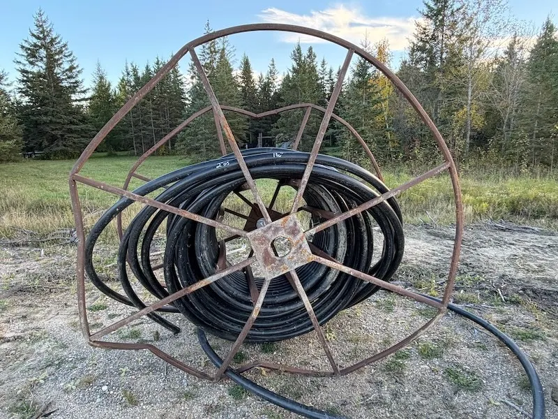 2” Black Hose (1&3/4” inside diameter) on Large Steel Spool