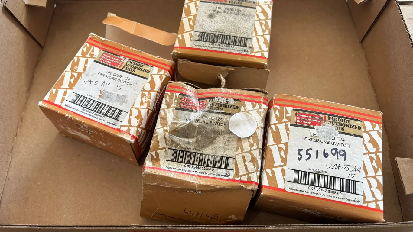 (4) Factory Authorized Parts, Pressure Switches