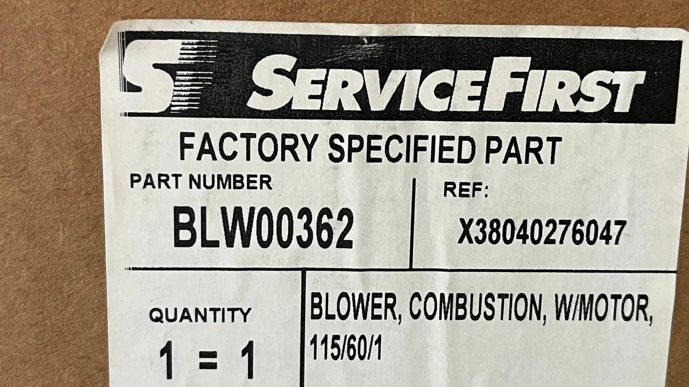 Service First Combustion Blower with Motor