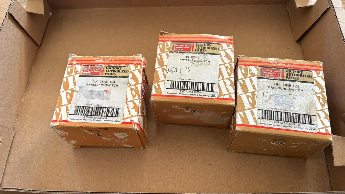 (3) Factory Authorized Parts, Pressure Switches