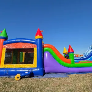 Rainbow Slide Away Bouce House