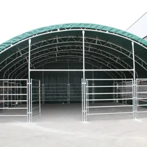 NEW 40x40 HORSE & ANIMAL LIVESTOCK SHELTER STORAGE BUILDING DUAL TRUSS PVC COVER