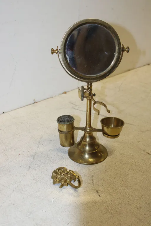 Brass Shaving Stand & Ribbon Hook