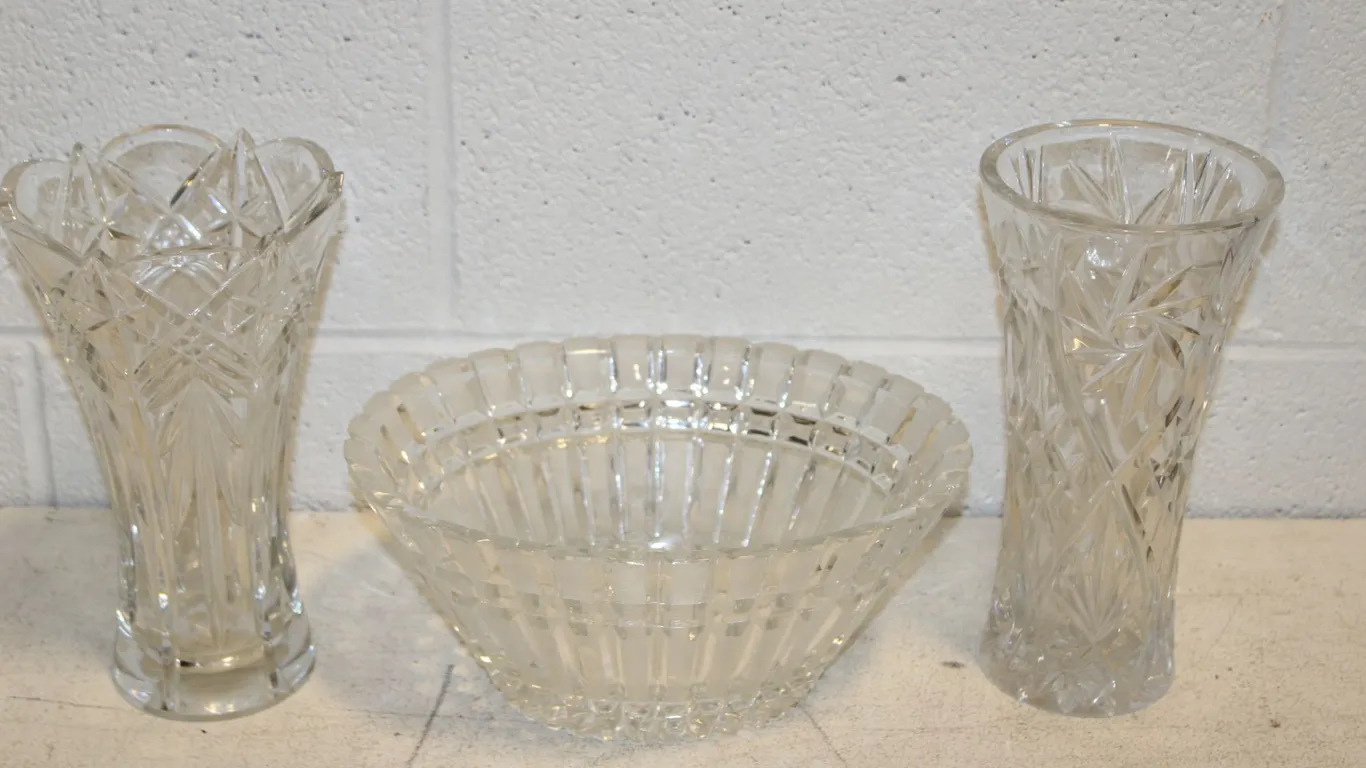 Crystal Vases & Bowl
