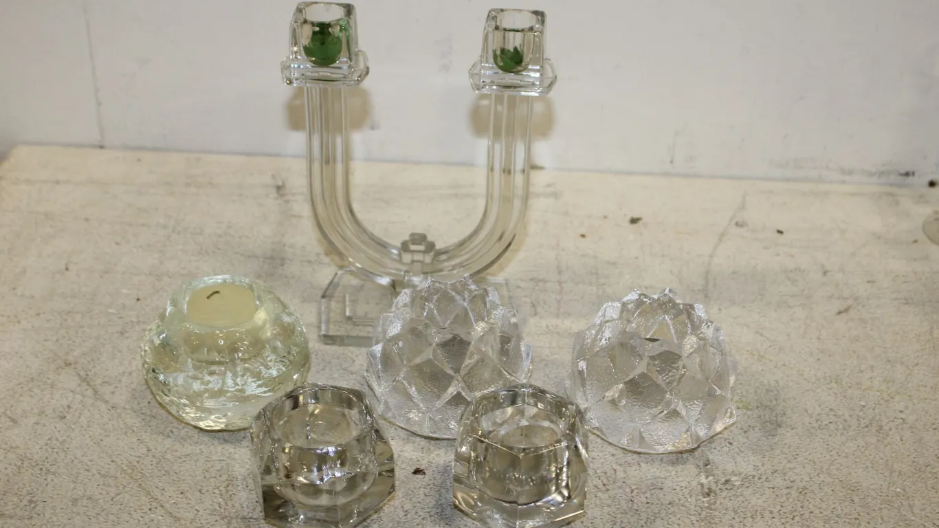Orrefors Crystal Candleholders