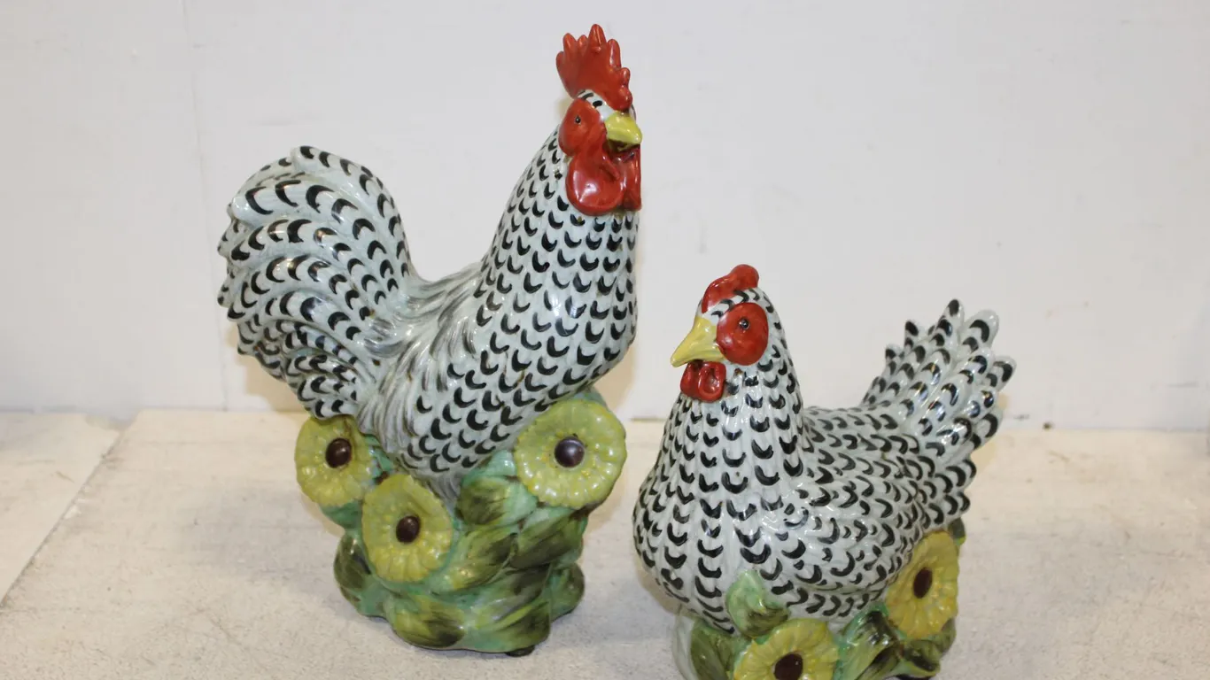 Rooster & Hen Figurines