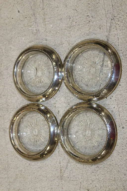 Sterling Silver & Crystal Coasters