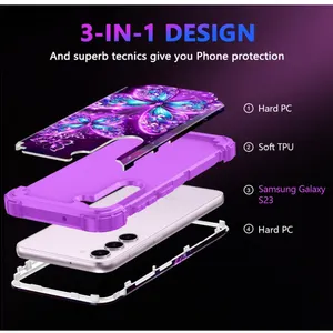 Casetego for Galaxy S23 5G Case,Glow in The Dark Three Layer Heavy Duty Sturdy Shockproof with Pop S
