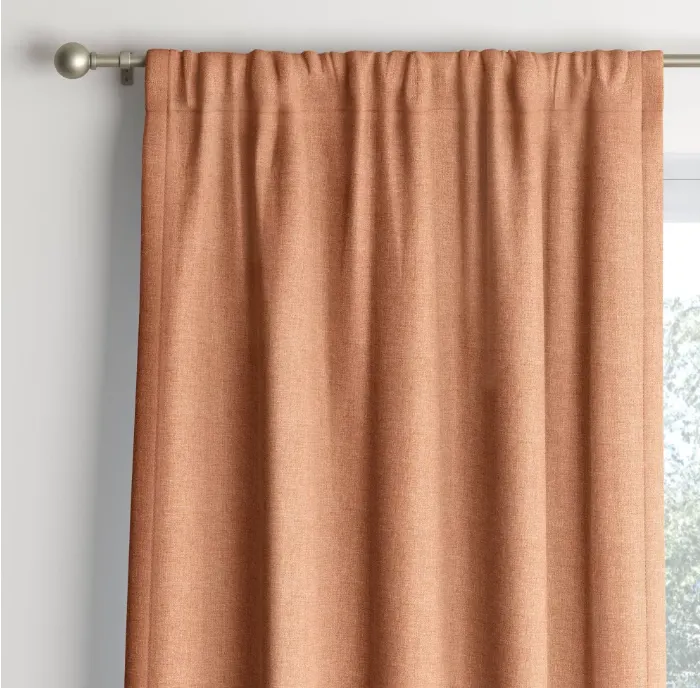 42"x63" Room Darkening Heathered Thermal Window Curtain Panel Orange Energy Efficient