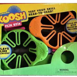 Original Koosh Flix Stix, Plays like Lacrosse. orange and green- Missing ball