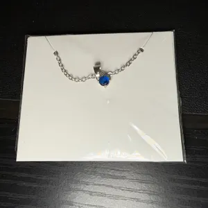 Effy Blue / Tanzanite Pendant Silver Plated Chain December Birth Stone NEW