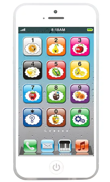 Toy Learning Play Cell Phone with 8 Functions and Dazzling Lights Interactive Toy - New