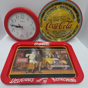 Coca-Cola Advertising Clock & Serving Trays