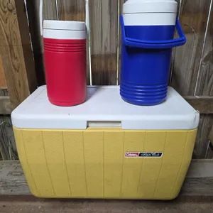 Coleman Cooler with Beverage Jugs