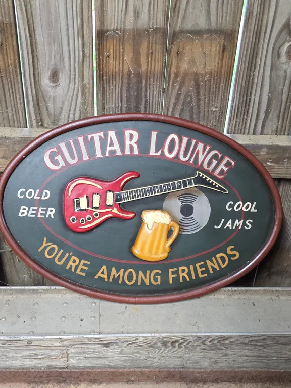 Guitar Lounge Novelty Wooden Wall Sign