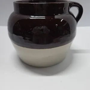 Brown & Cream Stoneware Crock Number 2 with Star on Bottom